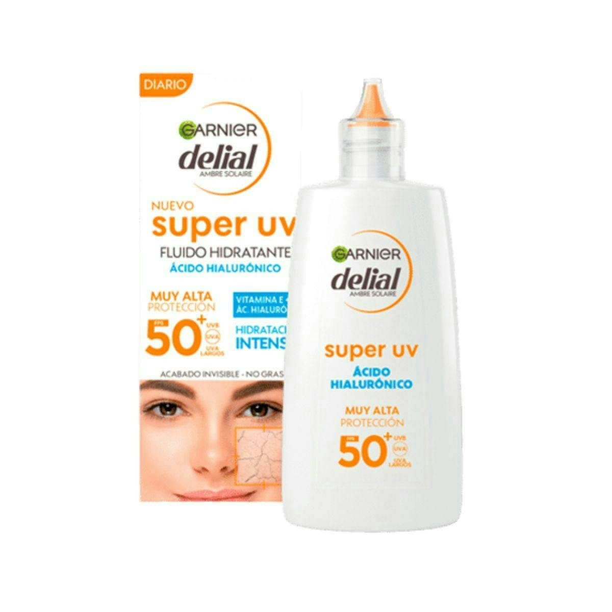 Fluido Solar Facial Super UV Ácido Hialurónico SPF 50+ Delial 40Ml 0